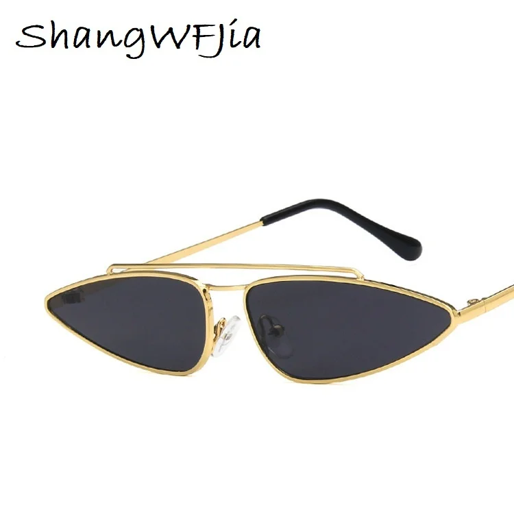 

Sunglasses women 2019 New double metal frame vintage sun glasses men shades Cat Eye triangle glasses UV400