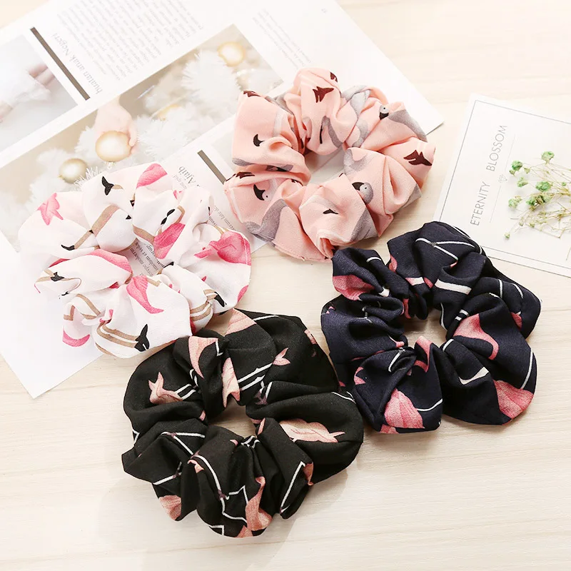 6 шт. маленькая свежая шифоновая простая голова Фламинго с животным принтом