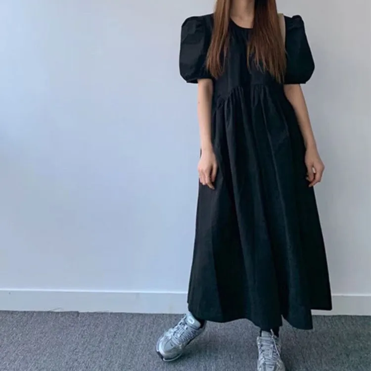 Платье LANMREM женское с круглым вырезом Модный пуловер рукавами до локтей