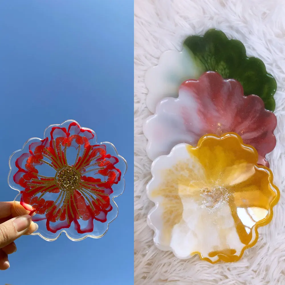 Силиконовая форма сделай сам в форме цветка под горку для эпоксидной смолы формы