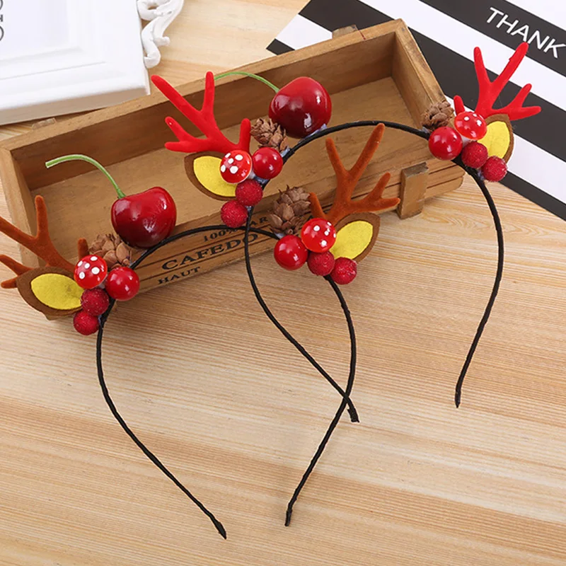 Милая Рождественская повязка на голову шапка Санты вечерние украшения двойная