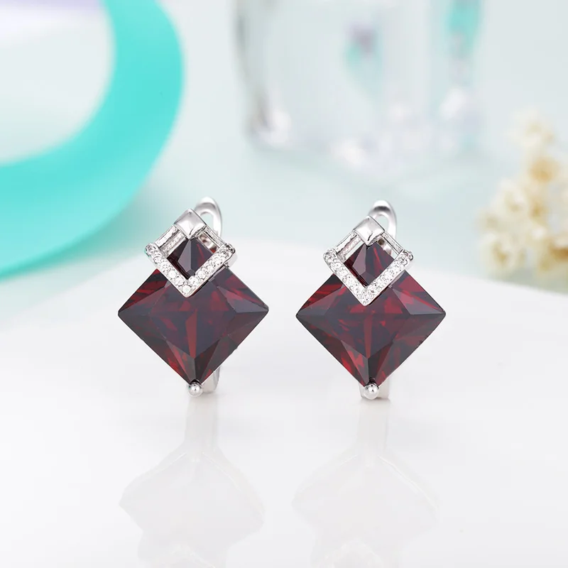 3-silver Женские большие серьги-гвоздики MAIKALE, геометрические серьги золотистого/серебристого цвета с квадратным фианитом, модные ювелирные изделия - Окраска металла: 3-silver