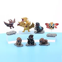 bandai anime godzilla 7pcs king of monsters king ghidorah cake decoration table ornaments gifts model toy collections