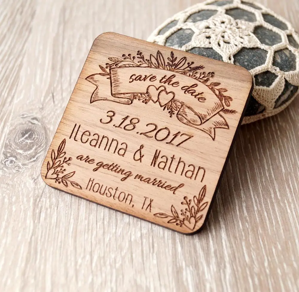 Сохранить даты магниты свадьба сохранить деревянные дату выгравированные