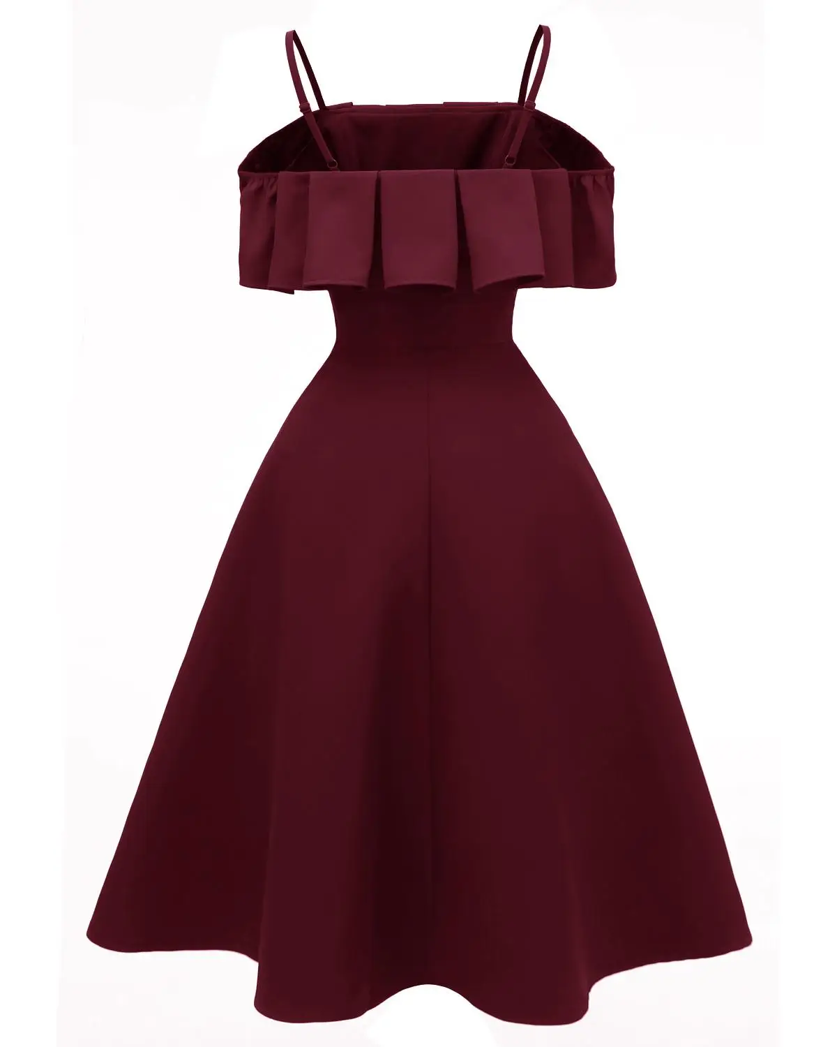 formal burgundy cocktail dress cheap Sling off the shoulder short sleeves a word collar Ruffle Sexy plus size A-line graduation party elegant fashion