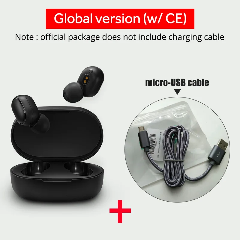 Global n cable Из России- Беспроводные наушники Redmi AirDots Глобальная версия - Цвет: Global n cable
