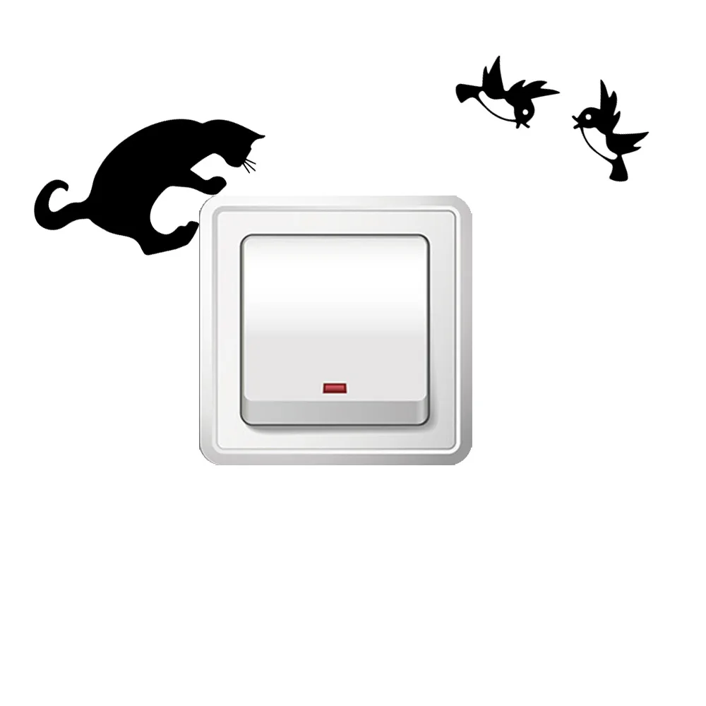 Мультяшные стикеры на стену в виде кота декоративные наклейки домашний декор