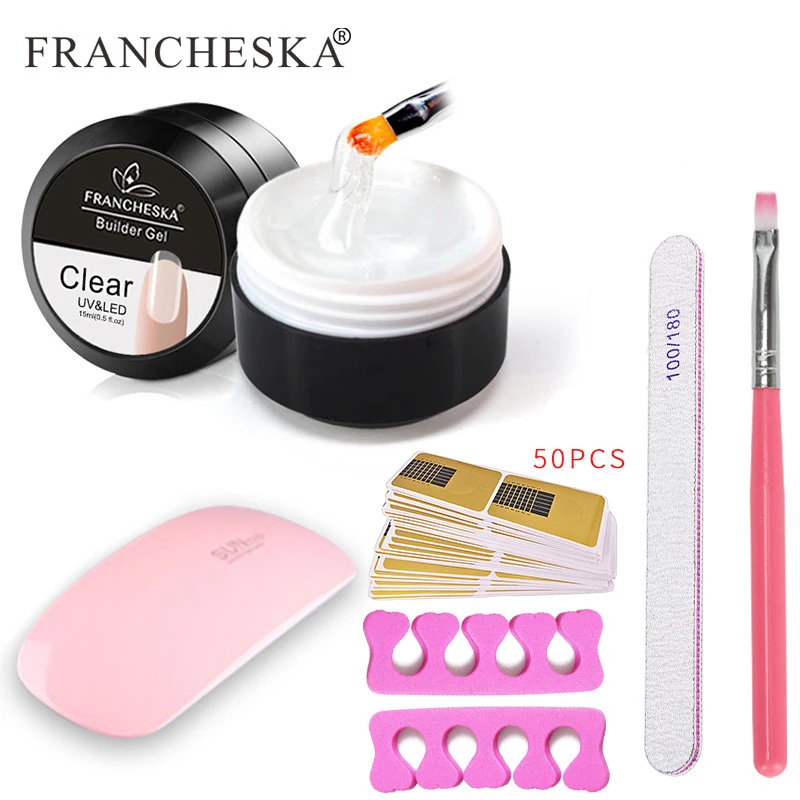 

15 мл 6 шт Набор лаков для увеличения с лампа для ногтей яркая поверхность Прочный Длинный мороза 10 Цвета гель для ногтей маникюрные инструме...