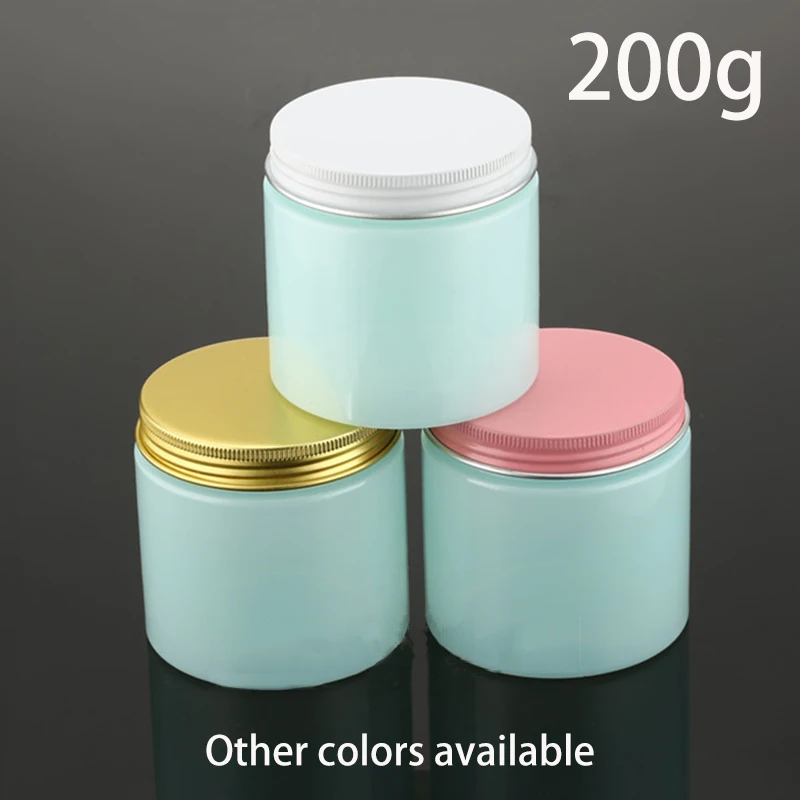 

200g Empty Plastic Jar 7Oz Candy Green Cosmetic Container Makeup Lotion Wax Cream Coffee Spice Packaging Bottle Free Shipping