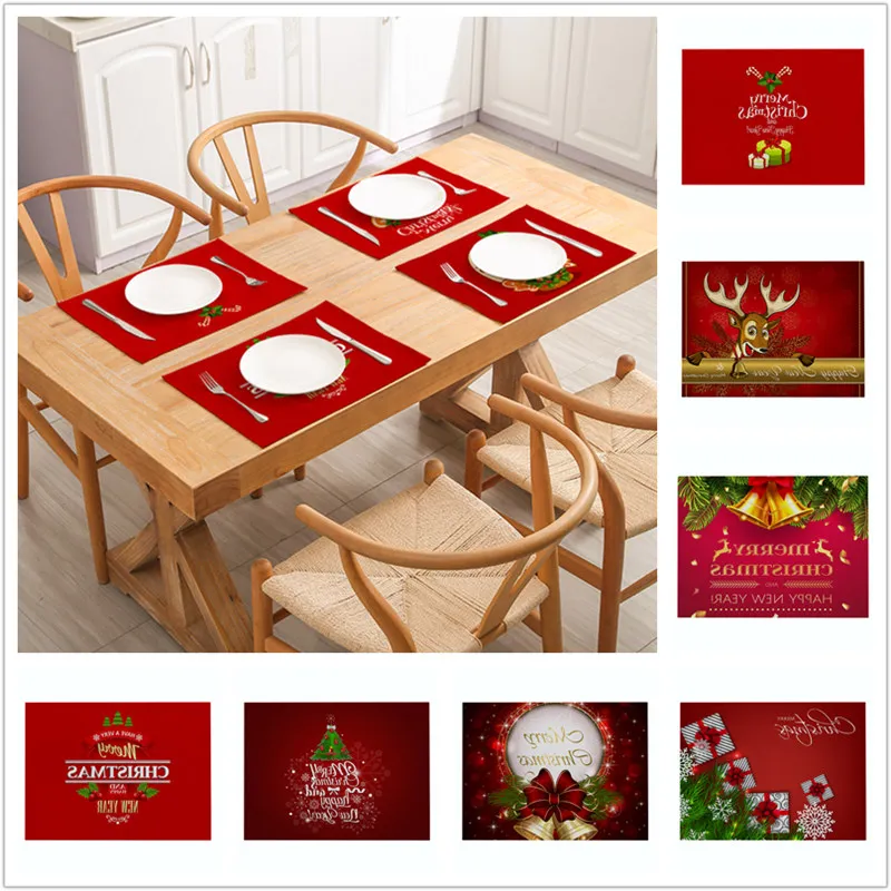 Рождественские украшения для дома коврик стола с Рождеством новым годом 2021