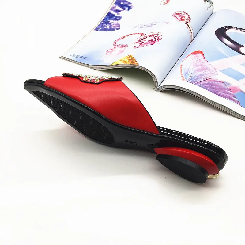 

Latest Designer Shoes Women Luxury 2020 African Women Wedding Shoes Decorated with Rhinestone Sandals Rasteiras Femininas