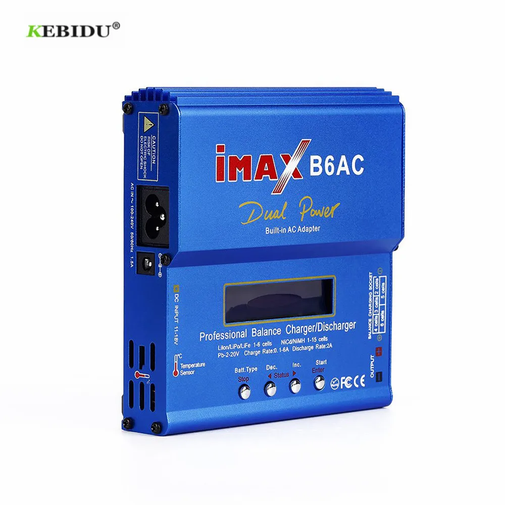 Зарядное устройство KEBIDU IMAX B6 AC 80 Вт B6AC Lipo NiMH зарядное с цифровым ЖК-экраном и