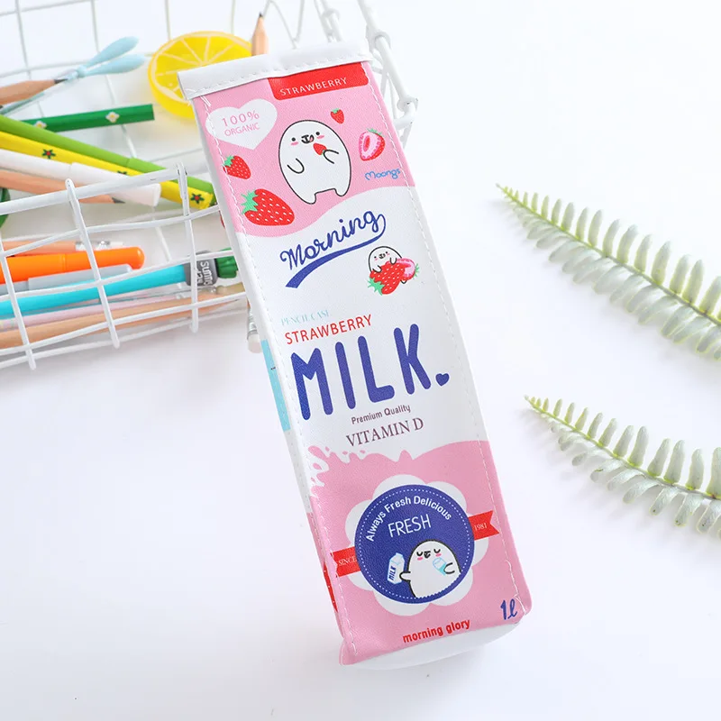 

Ibentoy Korean Creative Cartoon Cute Milk Box Shape Pencil Case