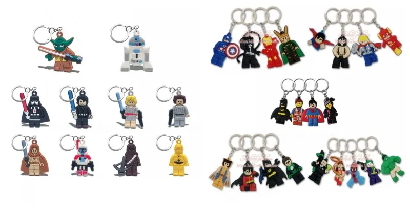 7016-01-31 mix100pcs 100 шт., брелок для ключей из ПВХ с супергероями, Звездные войны, крутые брелоки для мальчиков, Бэтмен, чавейру, детские подарочные вечерние брелоки - Цвет: 7016-01-31 mix100pcs