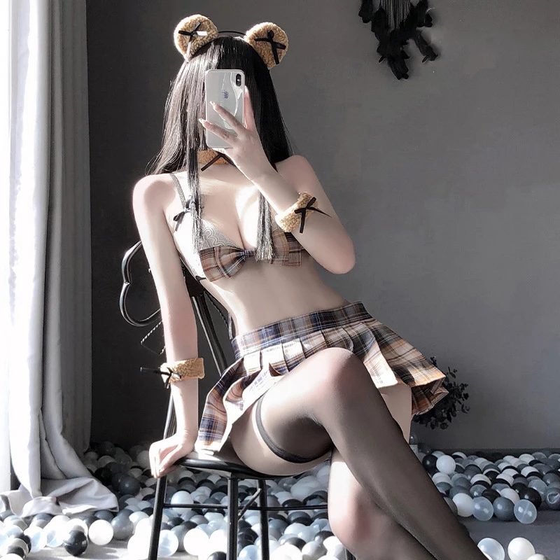 Женское нижнее белье косплей школьная форма JK плиссированная юбка эротическая