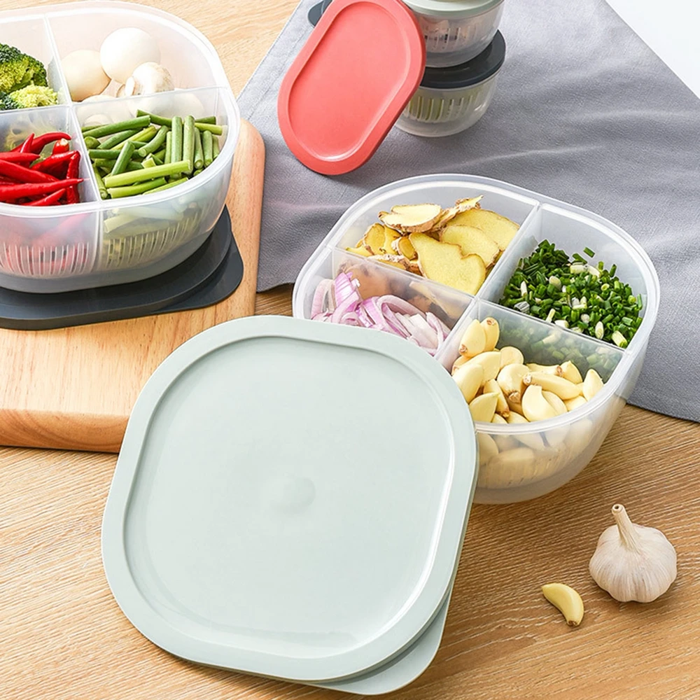 

Fresh-Keeping Box Fruit Vegetable Drain Crisper Storage Baskets Storage Box Plastic Box