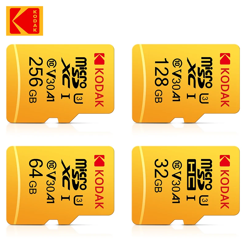 Оригинальная карта памяти Kodak U3 A1 V30 Micro SD 128 ГБ 32 64 Гб 256 512 класс 10 Видео телефон |