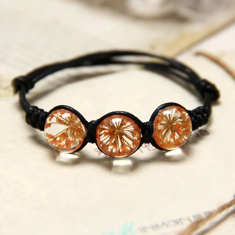 Натуральный белый кристалл камень браслет многоцветный вечный цветок ручной