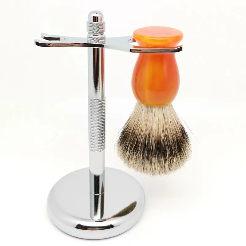 TEYO Silvertip Badger Hair Shaving Brush and Shaving Stand Set