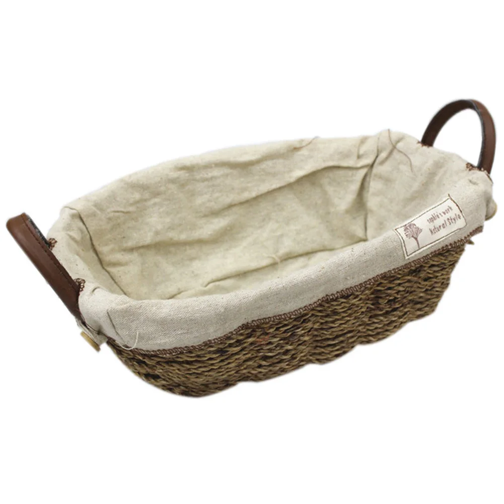Плетеная корзина для цветов с двумя боковыми ручкой и Премиум Ткань из льна