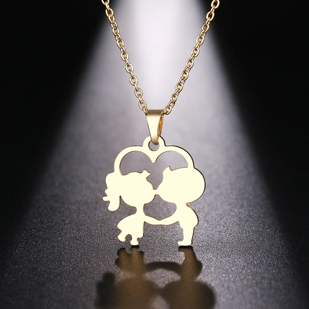 Ожерелье из нержавеющей стали для женщин подарок на свадьбу мальчиков и кулон