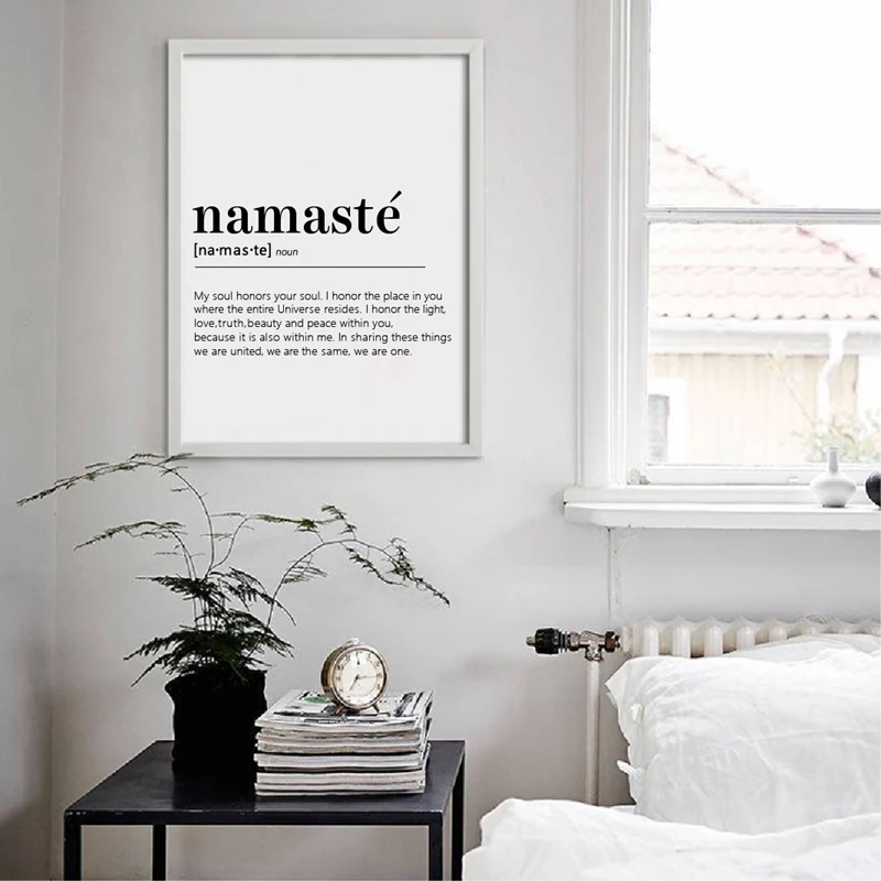 Намастай в кровате принты для йоги декор комнаты современный настенный Декор