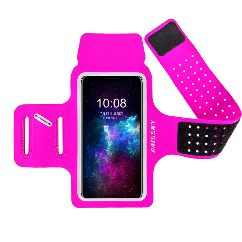 Rose Red Haissky водонепроницаемый спортивный нарукавник для iPhone 11 11 Pro Max X 6 7 8 Plus 6,7 дюймов Универсальный нарукавный чехол для samsung S10 A70 A50 - Цвет: Rose Red