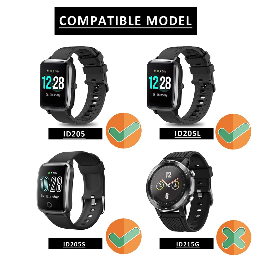 

23mm Width Outdoor Sports Silicone wrist belt Strap Watchband Replacement bracelte watch for ID205, ID205L, ID205S watch Band