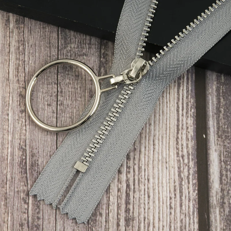 greysilver 2/5 шт Meetee автоматический замок 3# Металлические молнии 20 см закрытые молнии для шитья сумки, юбка DIY аксессуары для одежды ZA152 - Цвет: greysilver
