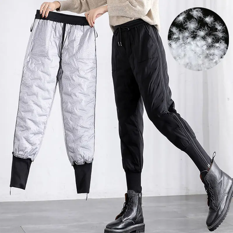 

Cotton trousers down pants outside women wear loose show thin render trousers fall and winter and velvet upset the new lady warm