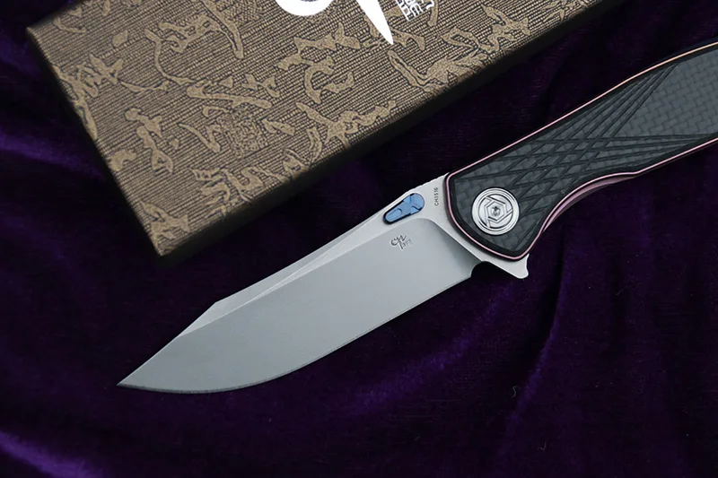 CH3516 Флиппер складной нож S35VN лезвие шарикоподшипники TC4 Титан+ CF Ручка Кемпинг Охота карманные Фруктовые Ножи EDC инструмент