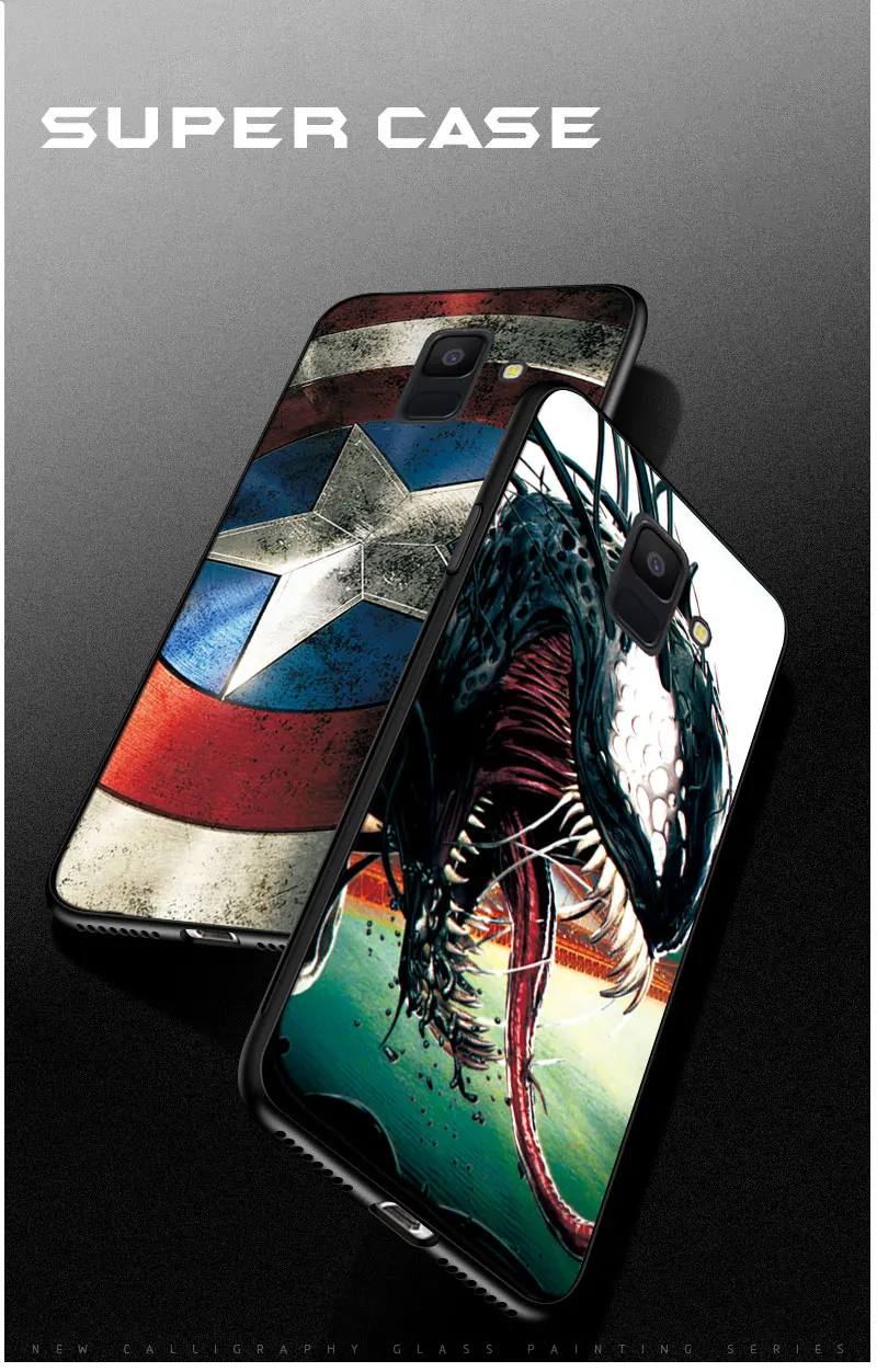 Для samsung Galaxy A6 plus чехол-накладка A8 plus Venom Joker черный чехол ТПУ для samsung A9 A7 A750 Железный человек бампер