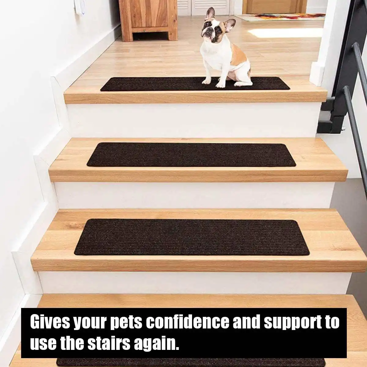 

5PCS 55x22x3CM Anti-slip Carpet Stair Pads Treads Step Staircase Stain Free Step Rugs Safety Solid Floor Mats Indoor Warm Pad
