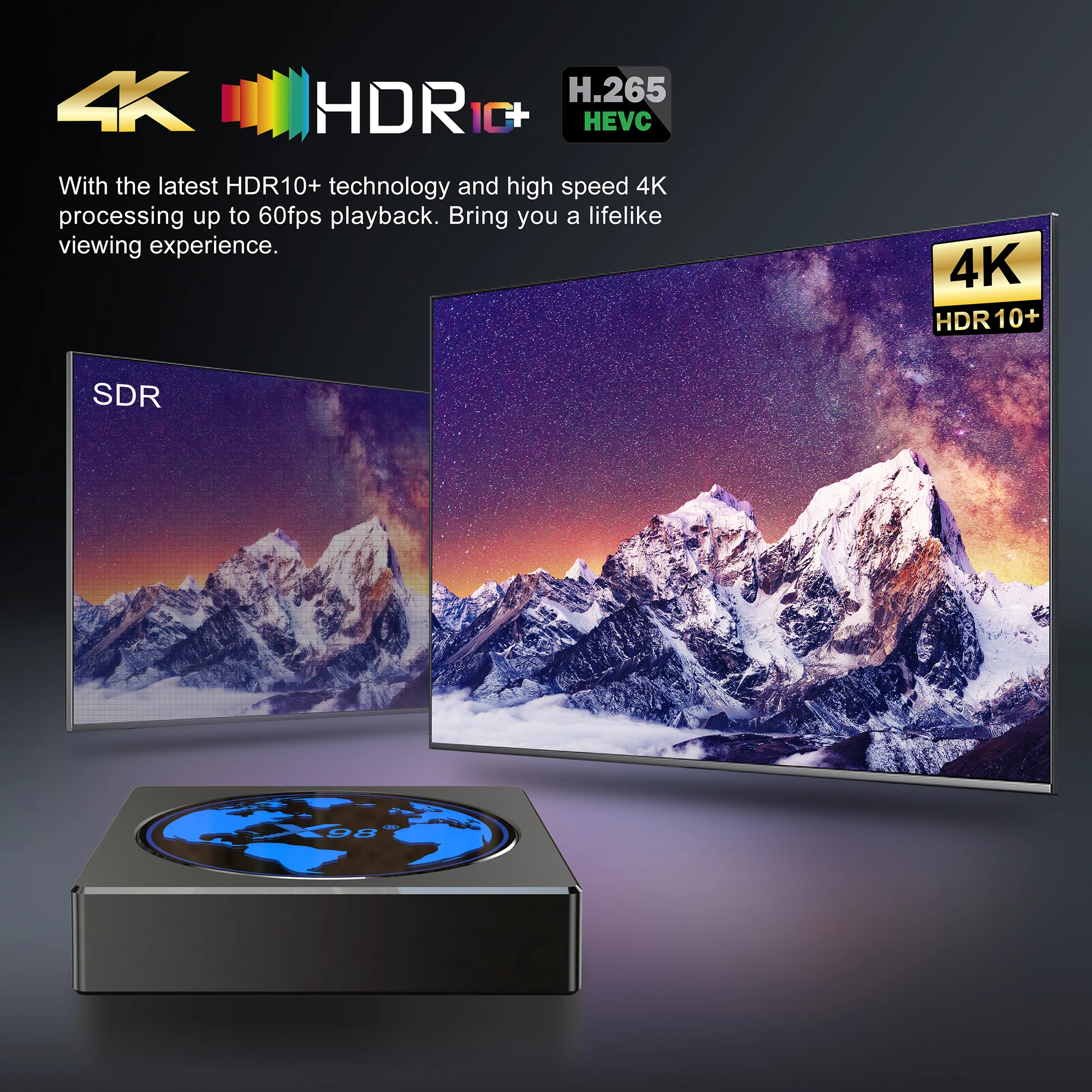 Lemado X98 Мини ТВ-приставка с Android 11 4K 60FPS HDR поддержка AV1 Dual Wifi Youtube Media Player 4 Гб 64 |