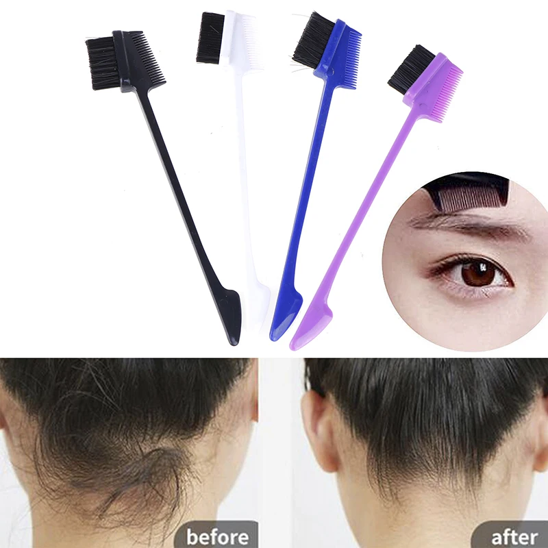 

Double Sided Edge Control Brush Eyebrow Comb Portable Eye Brow Eyelash Brushes Tool 4 Colors