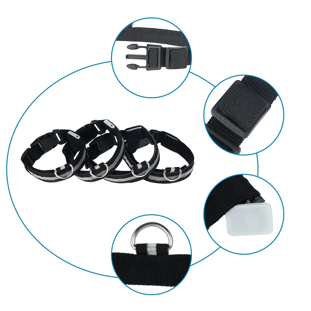 1 шт. зарядка через USB светодиодный ошейник для собак функция