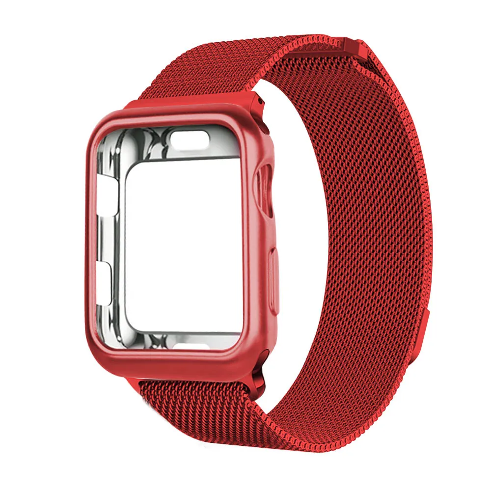 Миланский ремешок+ чехол для 38 мм 42 мм apple iwatch series 3 2 1 ремешок 40 мм 44 мм для apple watch 4 pulseira аксессуары для браслетов