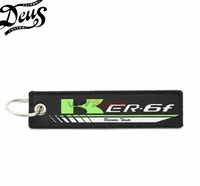motorcycle embroidery key holder chain collection keychain for kawasaki er 6f badge keyring
