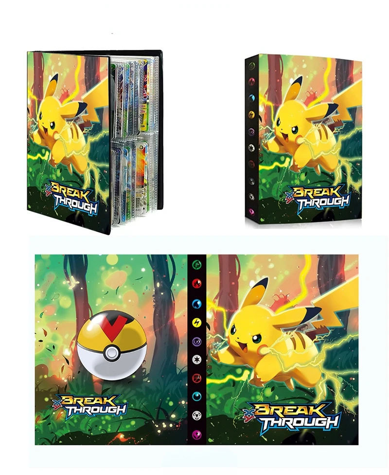 

2022 New Styles Medium Album Toys 240Pcs Holder Collections Pokemon Cards Album Book Top Loaded List Toys Gift for Children