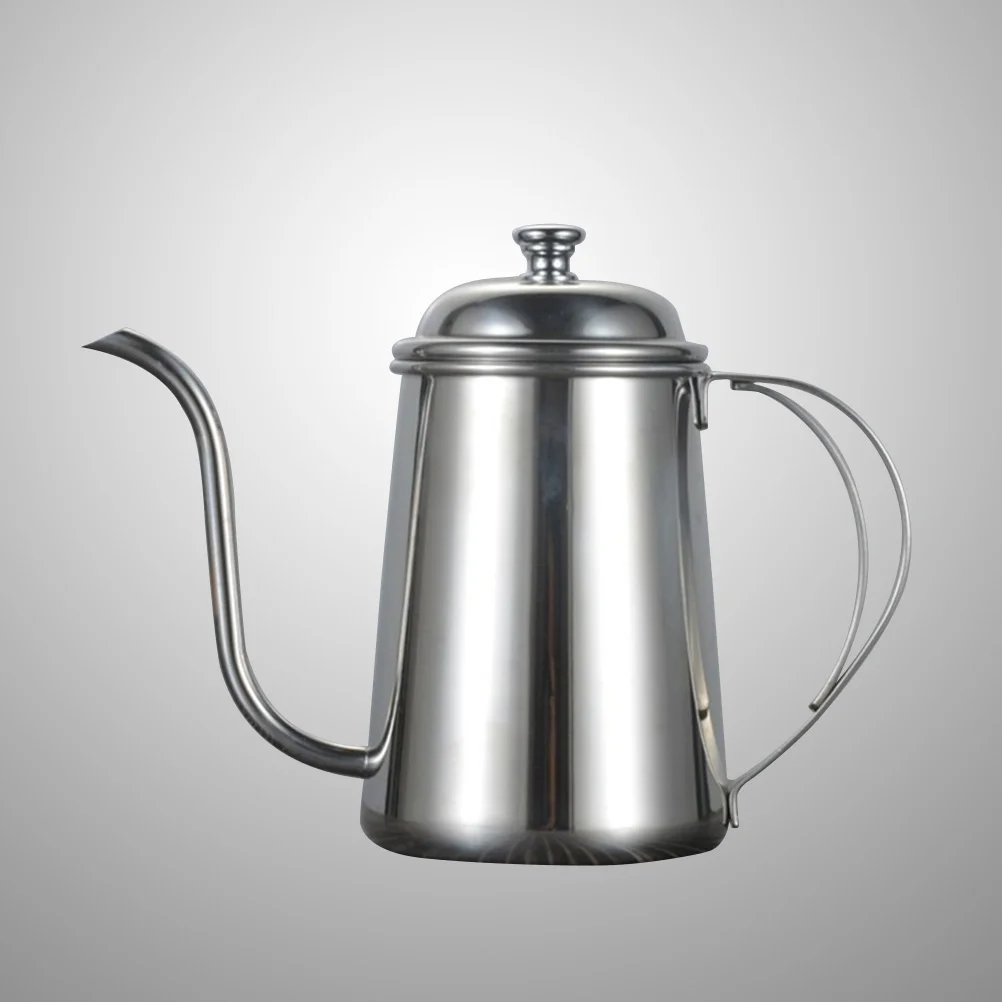 

1pcs 650ml Stainless Steel Drip Coffee Pot Long Mouth Pattern Teapot 650ml Kitchen Tool Water Jar(Stainless Steel)