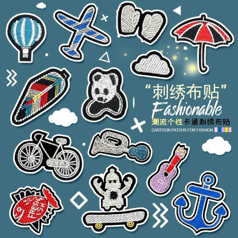 Нашивки для одежды с железной вышивкой Детские нашивки героями мультфильмов