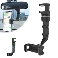 universal car rearview mirror mobile phone holder gps navigation smart phone seat multifunctional adjustable mobile phone holder
