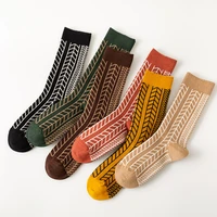 willow branches pattern japanese retro socks women breathable cozy cotton knit socks new autumn winter street slouch socks