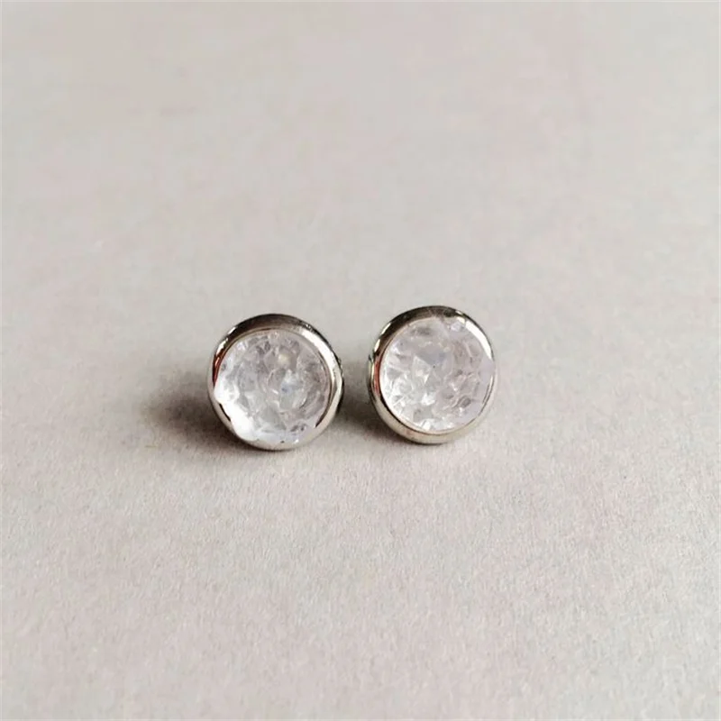 5 Colors Round Stud Earrings Fashion Resin Lava Quartz Stone Earings Color Cute Brand Jewelry for Women | Украшения и аксессуары