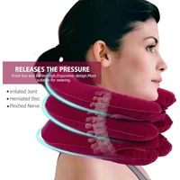 inflatable air cervical neck traction device tractor support massage pillow pain stress relief neck stretcher support cushion