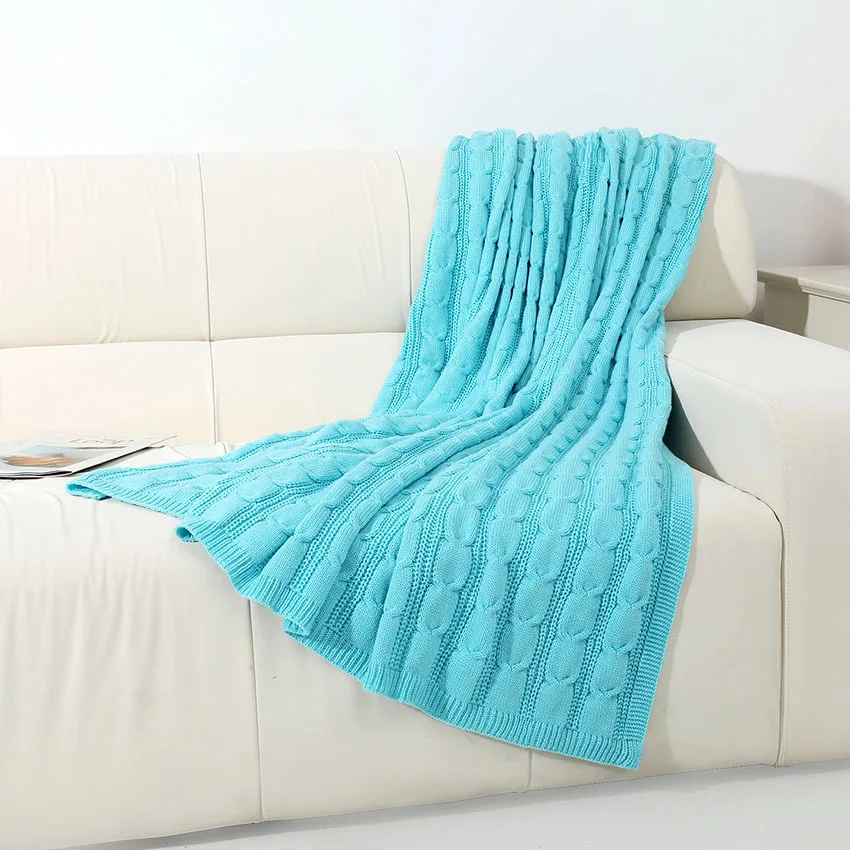 Mantas n&oacute;rdicas simples para dormir, manta de acr&iacute;lico para sof&aacute;, decoraci&oacute;n c&aacute;lida de invierno, tejido de lana suave, chal grande de Color s&oacute;lido-3