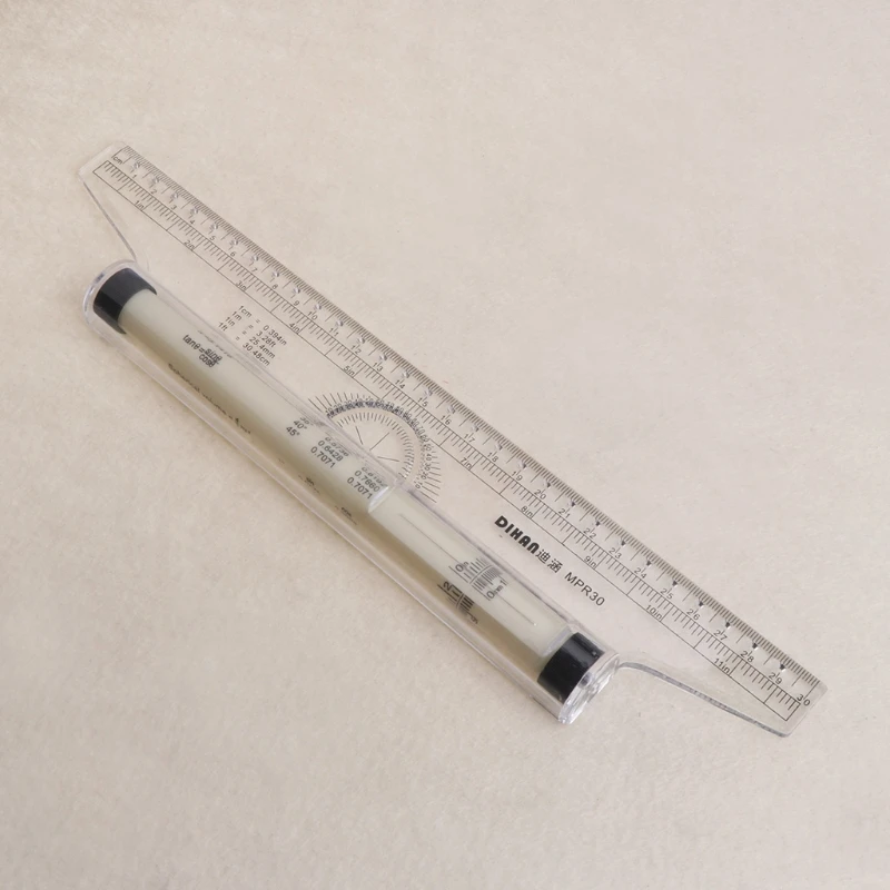 

Rolling Parallel Ruler Foot Inch Metric Angle Rule Balancing Scale Multi-Purpose
