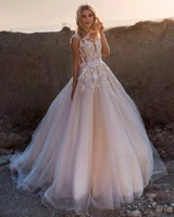 women luxury applique lace beaded illusion ball gowns vintage floor length wedding bridal dress vestido de noiva brautkleid