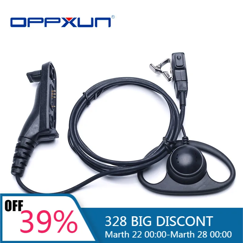 

2021 D Earhook PTT Earpiece Headset Mic for Motorola XPR6500 XPR6300 Xir P8268 DP3400 DP3600 DGP6150 APX7000 Walkie Talkie Radio