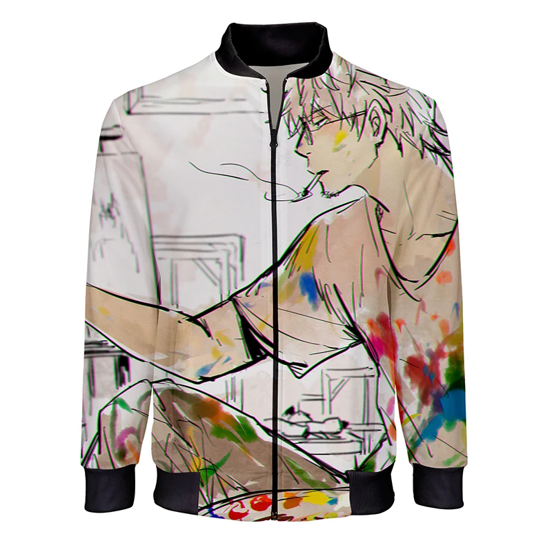 

New MenWomen Fashion 3D Printed Jackets Anime Gintama Printing Casual Zipper Streetwear Bomber Jacket Trendy Hip Hop Unisex Coat